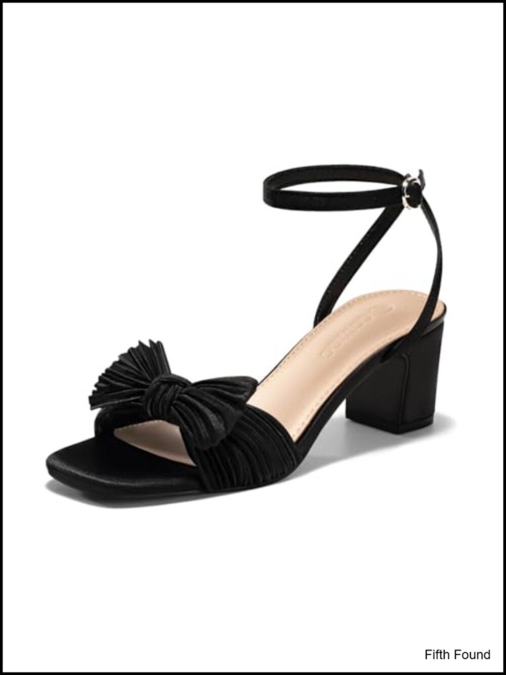 Women's Bow Heels Sandals Block Low Heel Wedding Dressy Shoes Open Toe Ankle